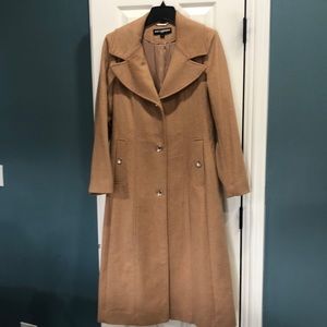 Karl Lagerfeld Paris camel long wool coat, size M, new.